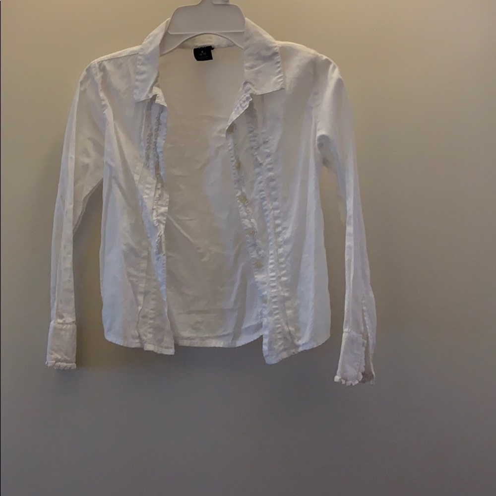 Gap‎ Kids Girls Button Down White Shirt Size S